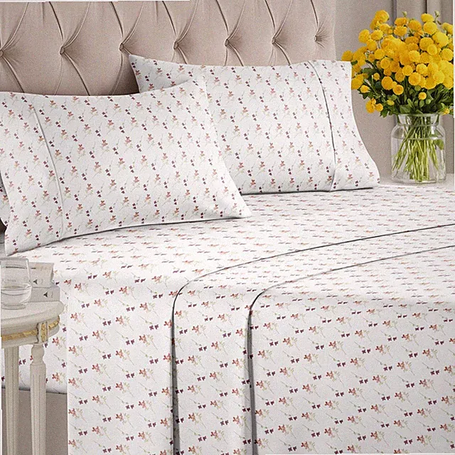 4 Piece Floral Soft Sheet Set, With Elegant Designs by CGK Linens