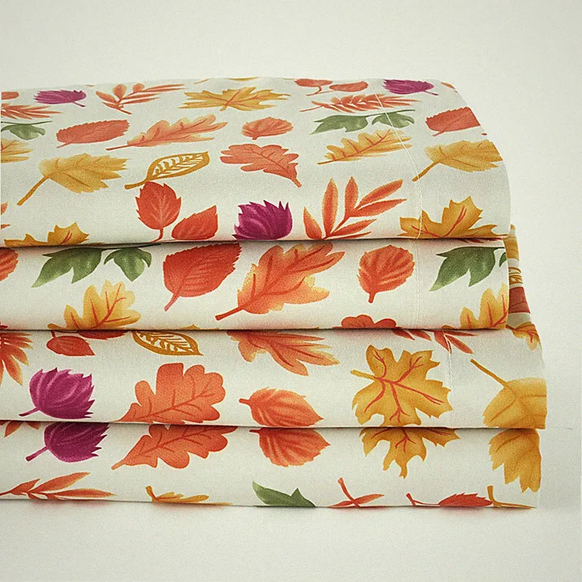Autumn Harvest Fall Sheet Set Country Leaves Nature Twin Queen King Sheet Sets