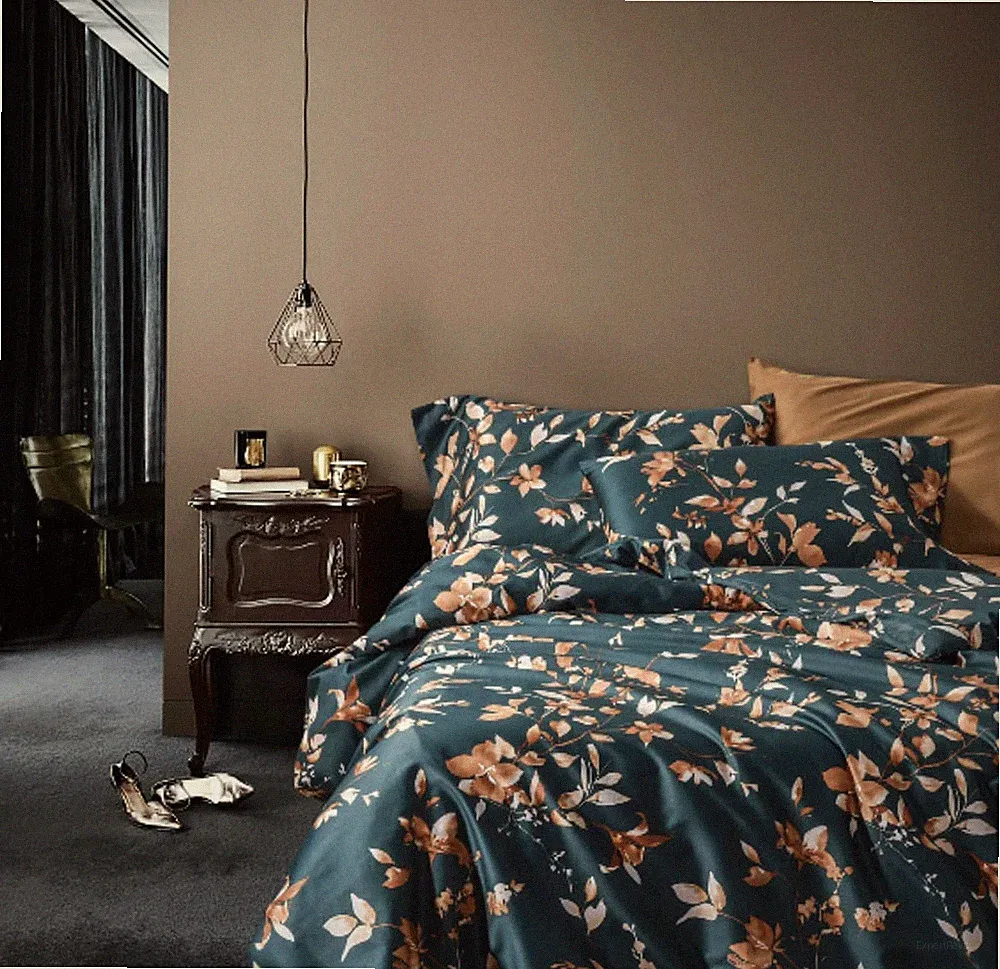 Autumn Leaf Watercolor Duvet Cover Set - Fall Colors, King Size