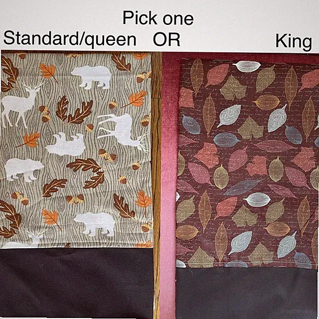 Fall Nature scene cotton pillowcase - standard/queen or king option - handmade