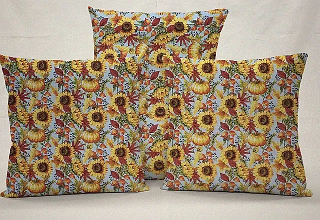 Fall Pumpkin Sunflowers Corn Pillowcase / Pillow Cover (Many Sizes)