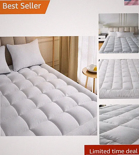 Niagara Mattress Topper Queen - Microfiber Fabric Mattress Pad - Thick Breath...