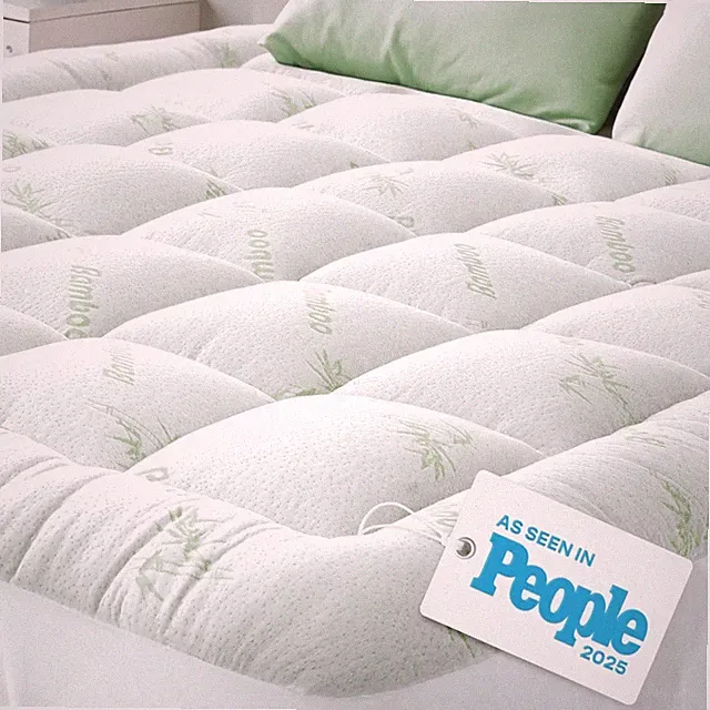 Niagara Queen Bamboo Mattress Pad Pillow Top Cooling for Hot Sleepers Green