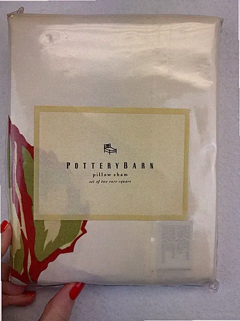 NWT Vintage Pottery Barn Scattered Leaf Euro Sham Set of 2 Cotton 200103 Fall