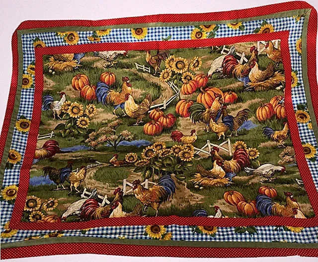 Pillow Sham Farmhouse Sunflowers Pumpkins Fall Harvest Rooster