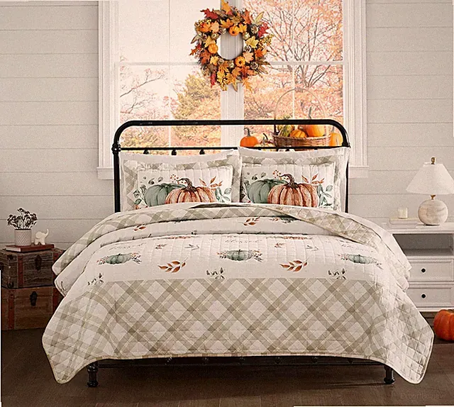 Quilt Set, Super Soft Bedding with Matching Shams, Fall Room Decor (Grateful P
