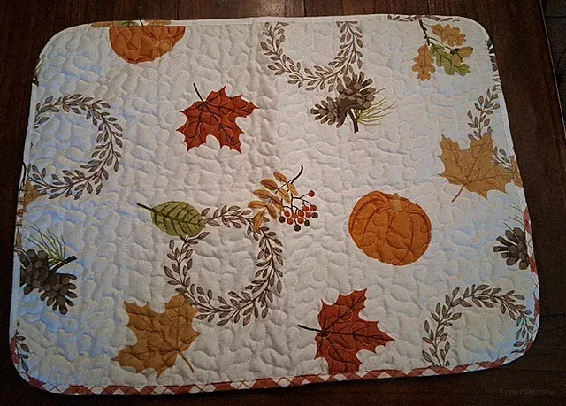 Standard Bed Pillow Sham Autumn Fall Leaves Pumpkins Harvest 19" X 25" Quilted