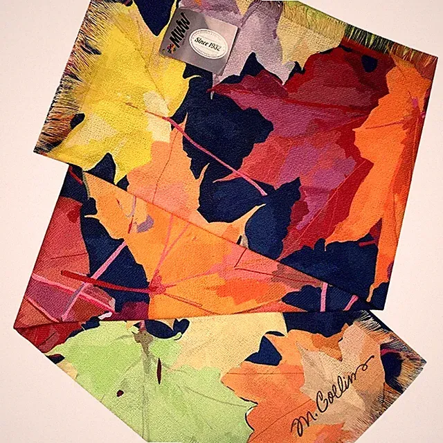Throw Blanket Fall Maple Autumn Leaves Made in USA 50x60" NEW - A5235