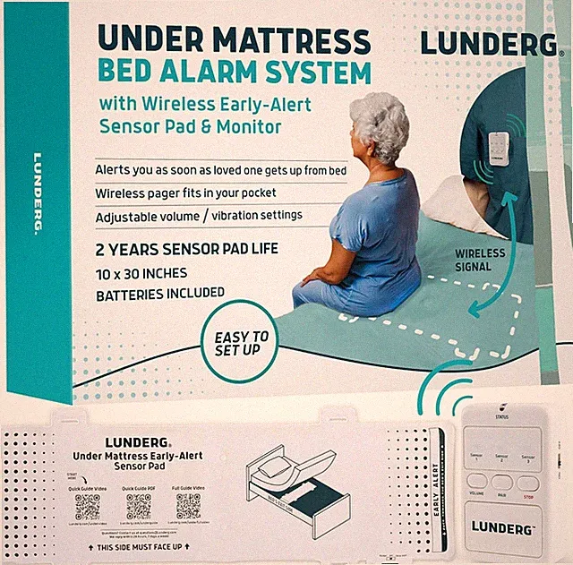 Under Mattress Bed Alarm Wireless Sensor Pad Fall Prevention Elderly