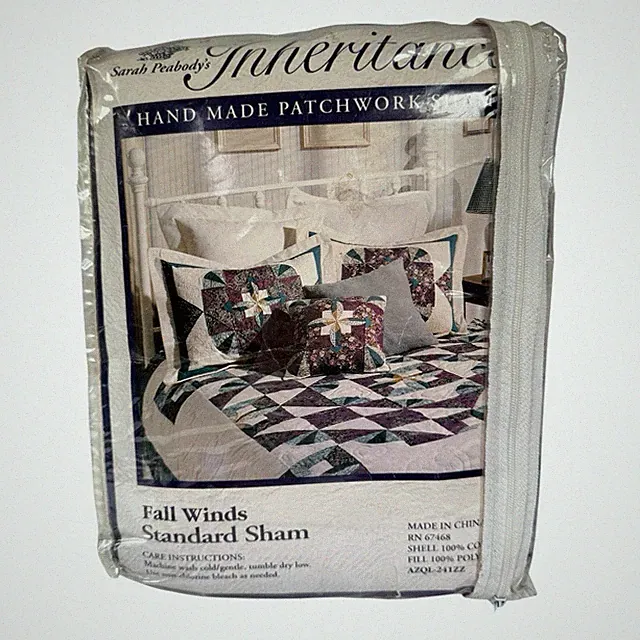Vintage Sarah Peabody’s Inheritance Standard Sham “FALL WINDS” Patchwork NEW