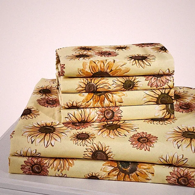 Virah Bella - Autumn Gold (Yellow) - 4-Piece Sheet Set